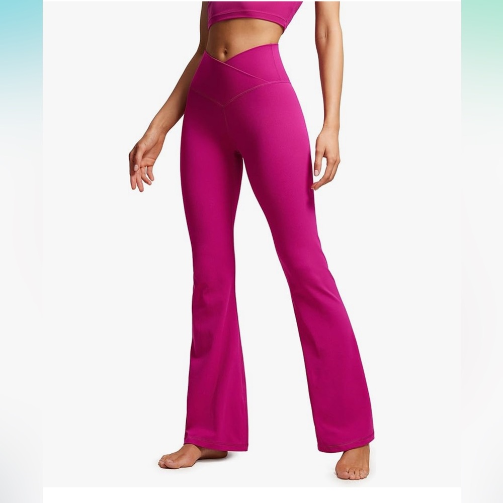 CRZ YOGA High Waist Crossover Flare Leggings for Women 31" Yoga Pants